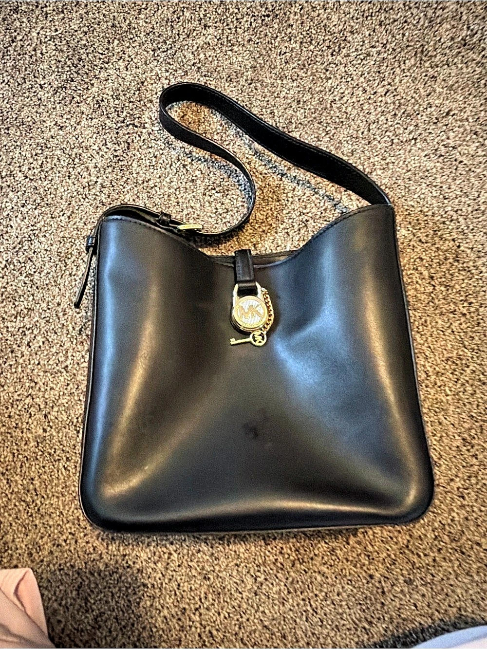 Michael Kors Black Shoulder Bag Gold-Tone Hardware